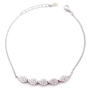 دستبند نقره آی جواهر طرح اشک کد 77119D