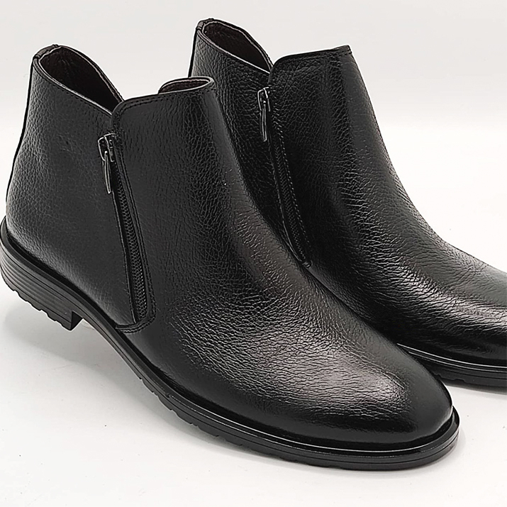 نیم بوت مردانه آبگینه مدل چرم طبیعی زیپ دار کد 2172