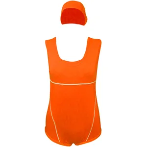 ست مایو و کلاه زنانه مدل Body-Orange