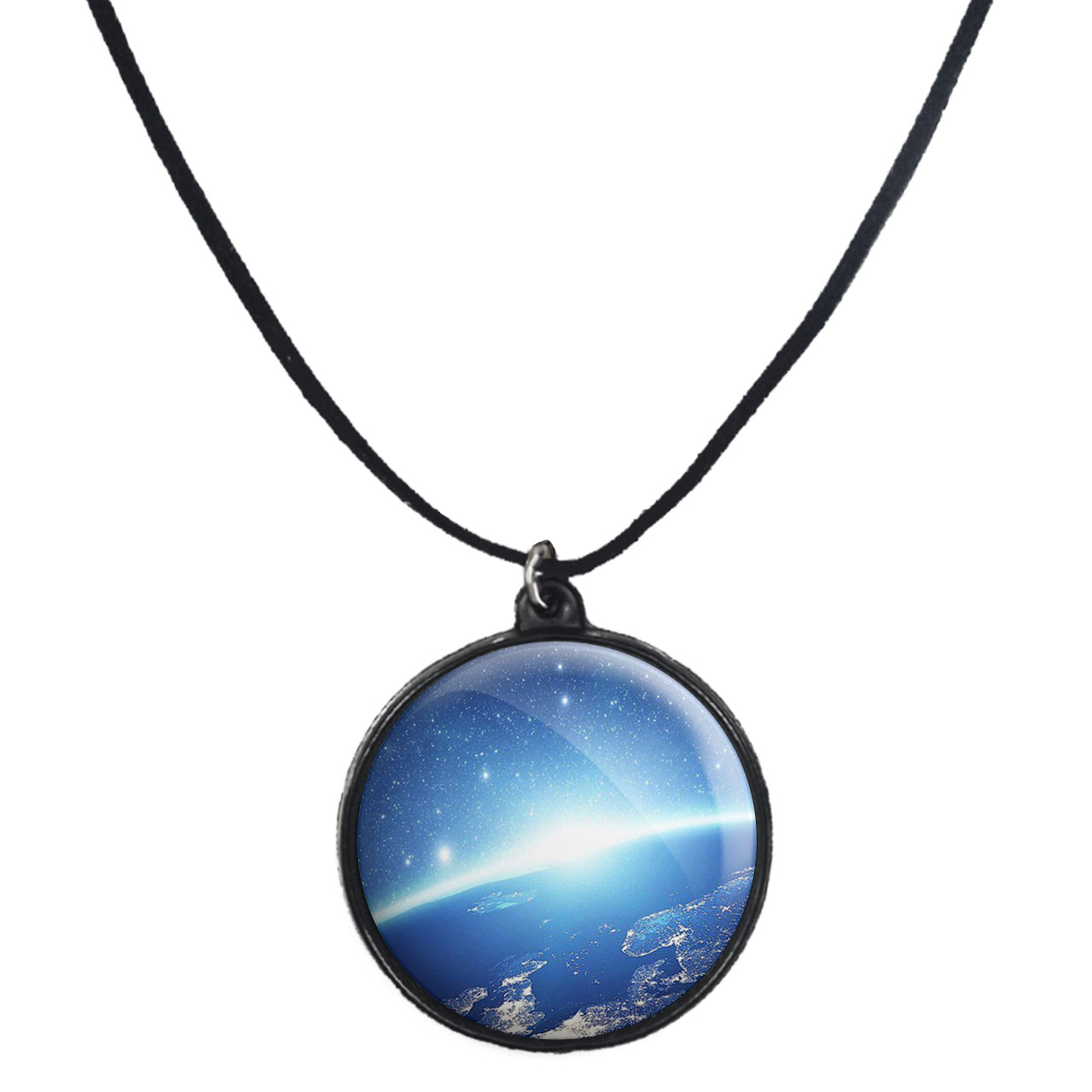 گردنبند پرمانه طرح زمین کد pmb.23481 مدل دو طرفه