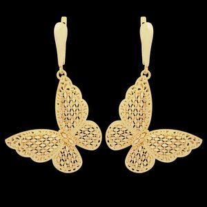 گوشواره طلا 18 عیار زنانه طلای مستجابی مدل پروانه ایوا کد 76
