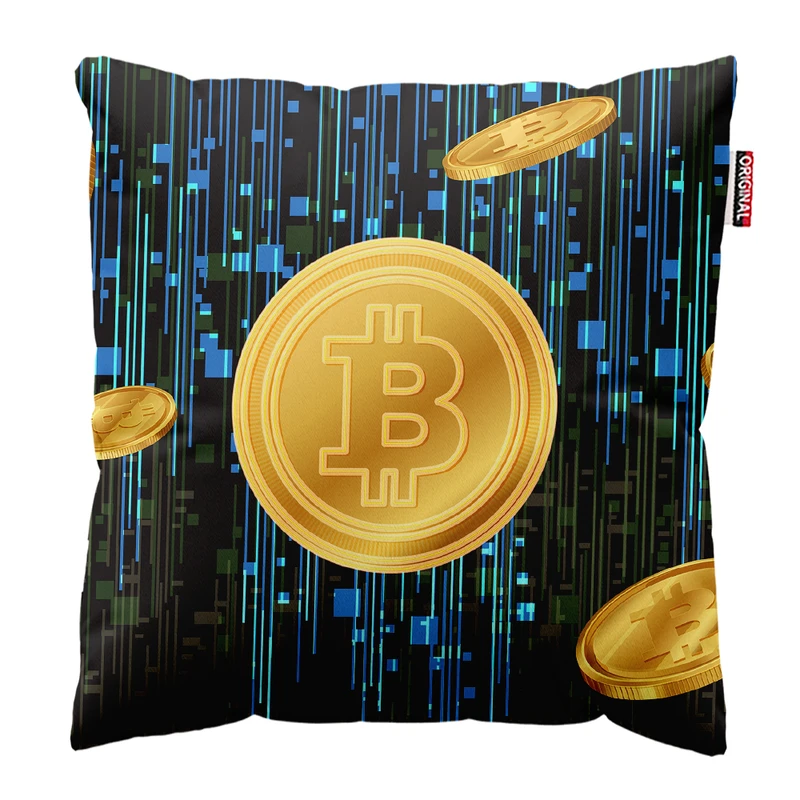 کوسن پاد آفرین مدل بیت کوین تریدر ارز دیجیتال کریپتو فارکس کد PK401712 سایز 40*40 سانتی متر