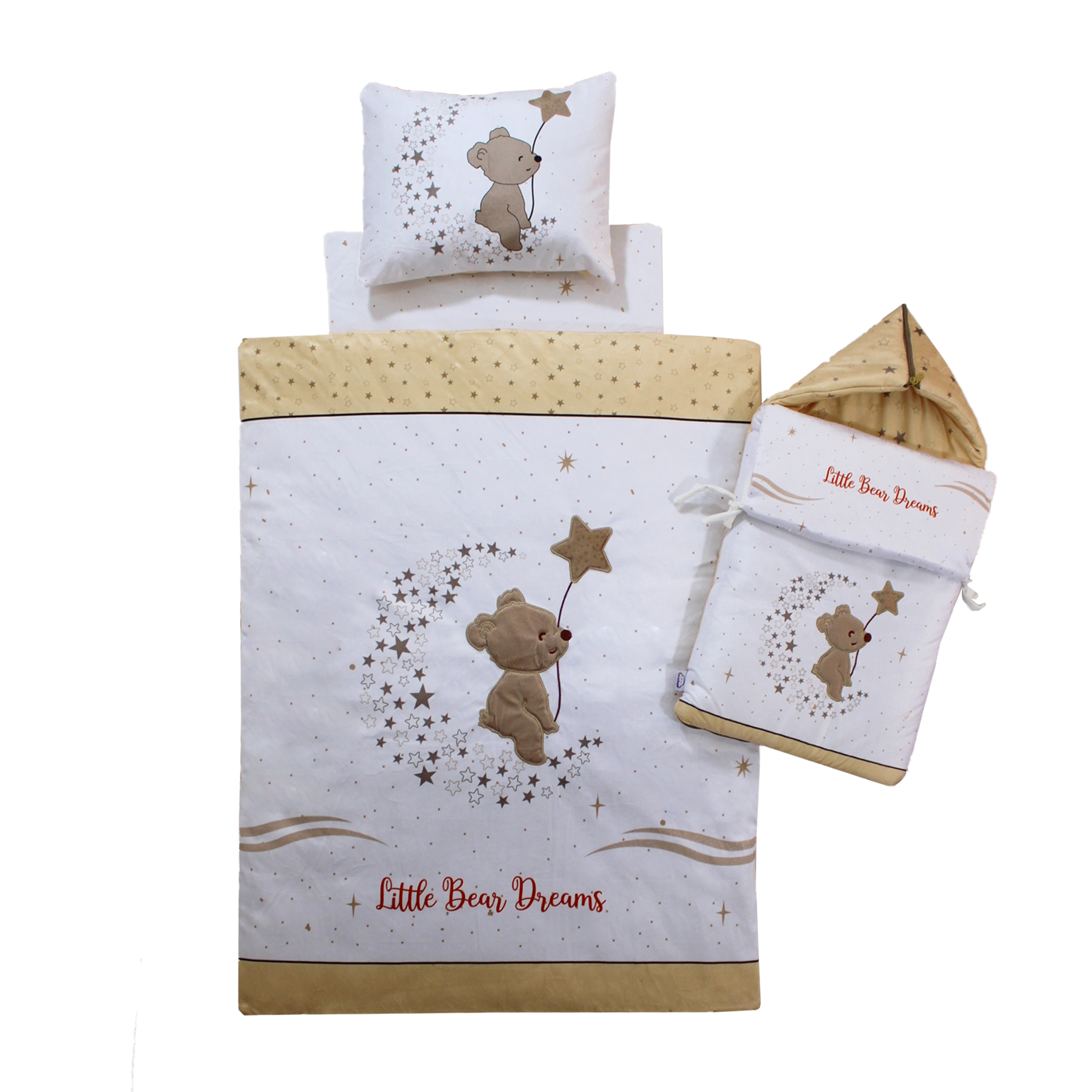 سرویس خواب نی نی بان مدل خرس و ستاره مجموعه 4 عددی