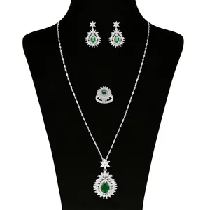 نیم ست نقره طرح اشک کد 10200468-398