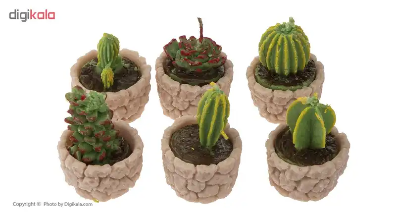 شمع طرح کاکتوس مجموعه 6 عددی