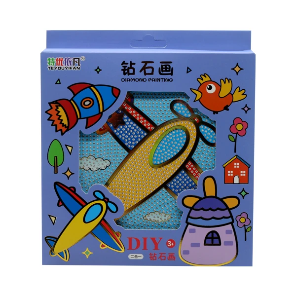 بازی آموزشی رنگ آمیزی مدل نقاشی الماسی قابدار طرح هواپیما کد ZS168