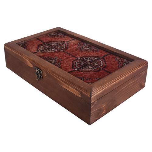 جعبه هدیه فرش طرح سکه مدل 02-22 سایز 32×20 سانتی‌متر