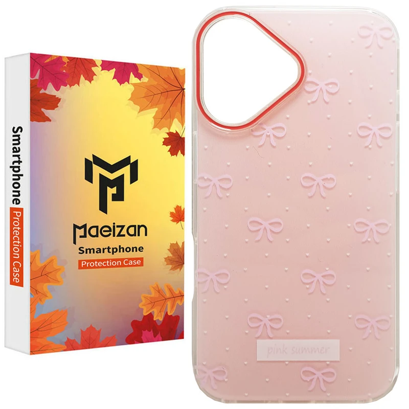 کاور پاییزان مدل Pink Summer طرح لاکچری مناسب برای گوشی موبایل اپل IPhone 16