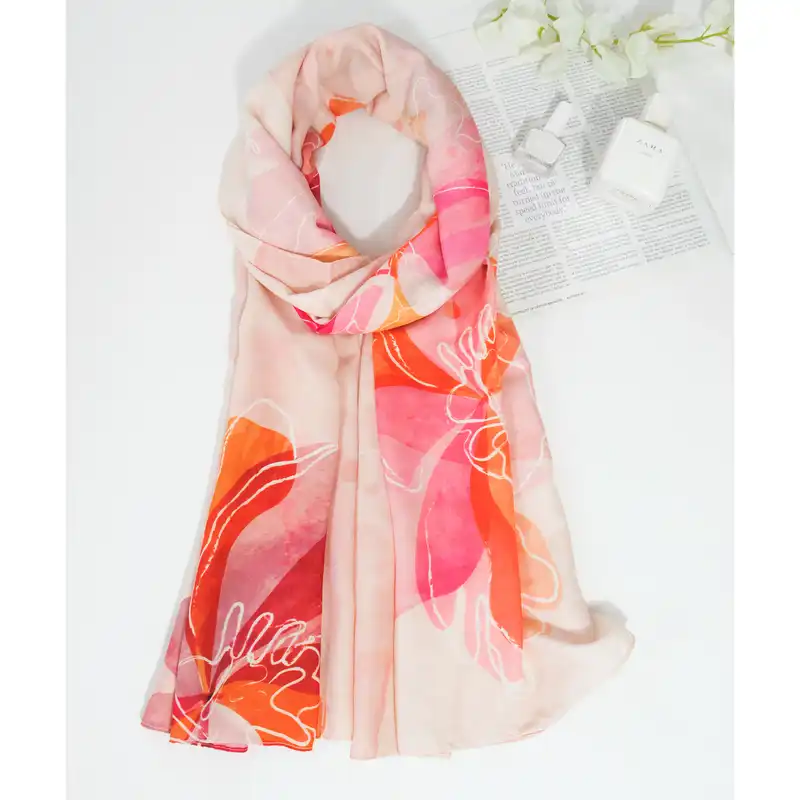 شال زنانه مدل نخی تابستانه خنک ارکیده شاین دار کد a-2189