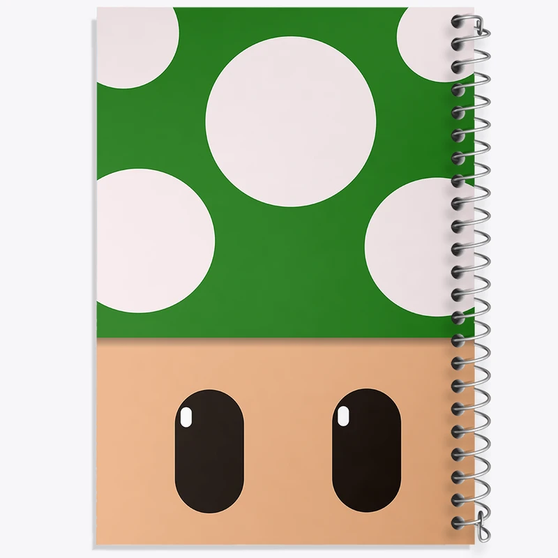 دفتر ژورنال نویسی 50 برگ خندالو مدل نقطه ای طرح قارچ سوپر ماریو کد N1688