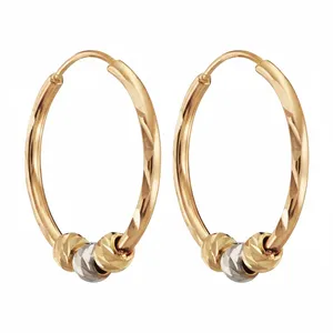 تخفیف گوشواره حلقه‌ای طلا 18 عیار زنانه طلا و جواهر ویانا مدل البرنادو