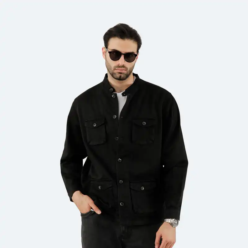 کت مردانه پاتن جامه مدل کتان 4112210202195846 مشکی