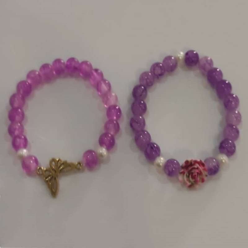 دستبند دخترانه مدل گل رز 001 مجموعه دو عددی دستبند دخترانه مدل گل رز 001 مجموعه دو عددی