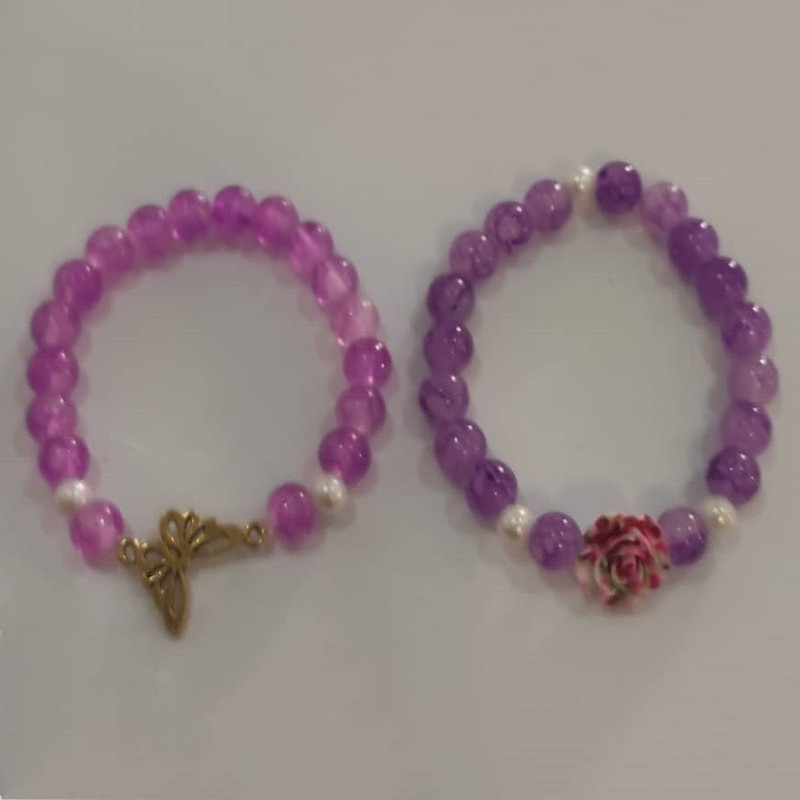دستبند دخترانه مدل گل رز 001 مجموعه دو عددی دستبند دخترانه مدل گل رز 001 مجموعه دو عددی