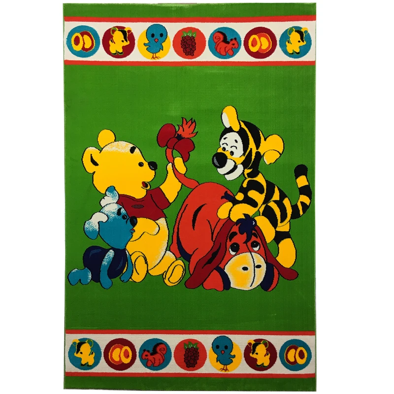 فرش ماشینی طرح کارتونی کد 9499 زمینه مشکی