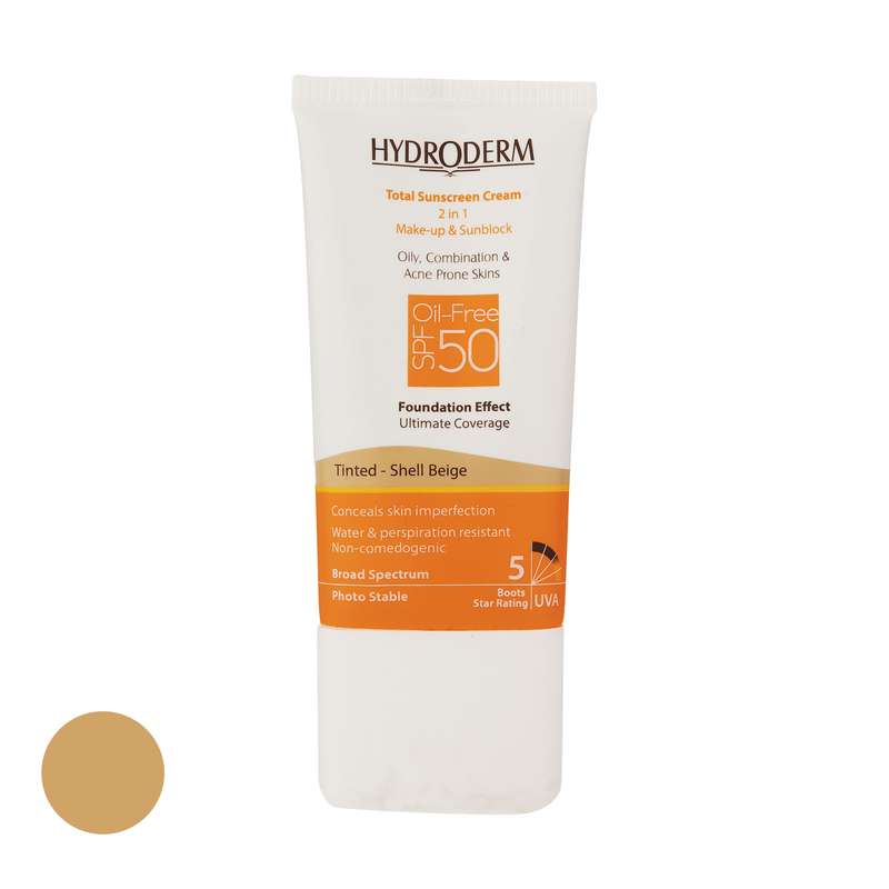 کرم ضد آفتاب رنگی SPF 50 هیدرودرم مدل 01 مناسب برای پوست چرب حجم 40 میلی لیتر کرم ضد آفتاب رنگی SPF 50 هیدرودرم مدل 01 مناسب برای پوست چرب حجم 40 میلی لیتر