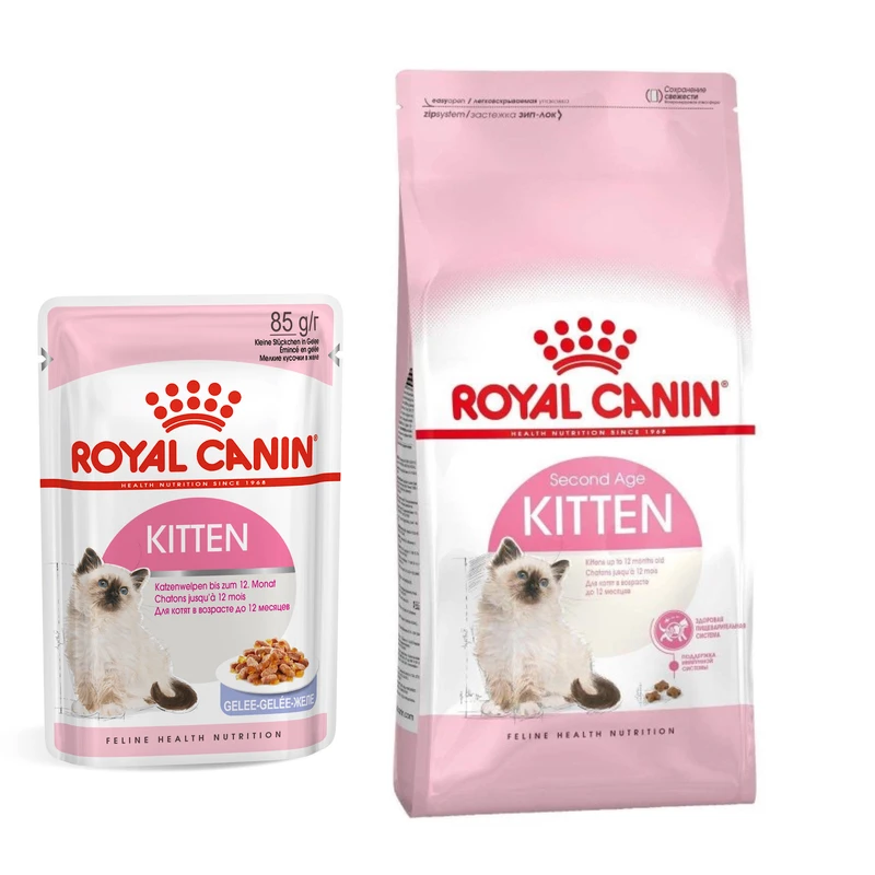 غذای خشک و پوچ بچه گربه برند رویال کنین مدل kitten وزن 2 کیلوگرم