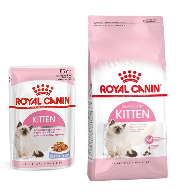 غذای خشک و پوچ بچه گربه برند رویال کنین مدل kitten وزن 2 کیلوگرم