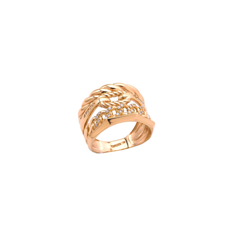 انگشتر طلا 18 عیار زنانه الی گالری مدل پورتوفینو نگینی