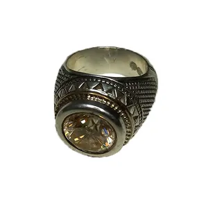 انگشتر نقره مردانه مدل موزانایت KJA4