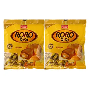 تافی کره ای با طعم بادام زمینی رورو شیرین عسل - 800 گرم بسته 2 عددی