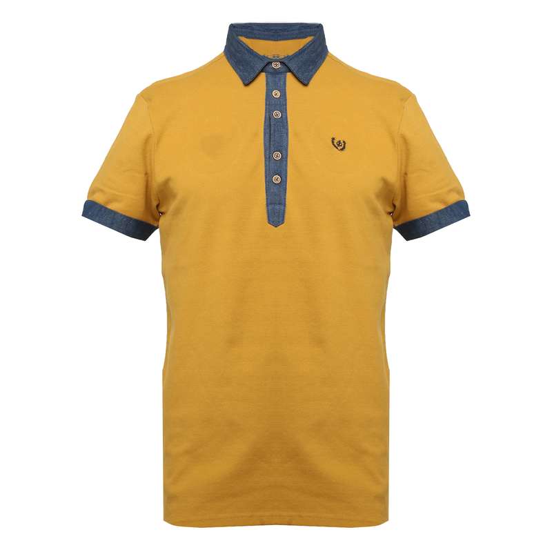 پولوشرت آستین کوتاه مردانه پاتن جامه مدل 131621010036123 رنگ خردلی