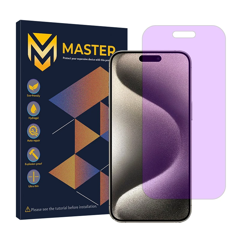 محافظ صفحه نمایش ضداشعه بنفش مستر مدل Resistant مناسب برای گوشی موبایل اپل iPhone 15 Pro Max