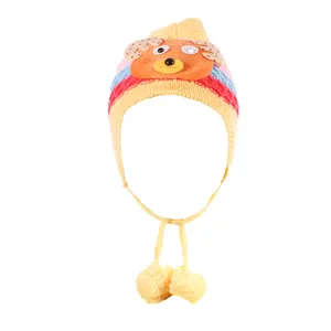 کلاه بافتنی بچه گانه دارای پوشش برای گوش ها کد Childhat-001 طرح فانتزی