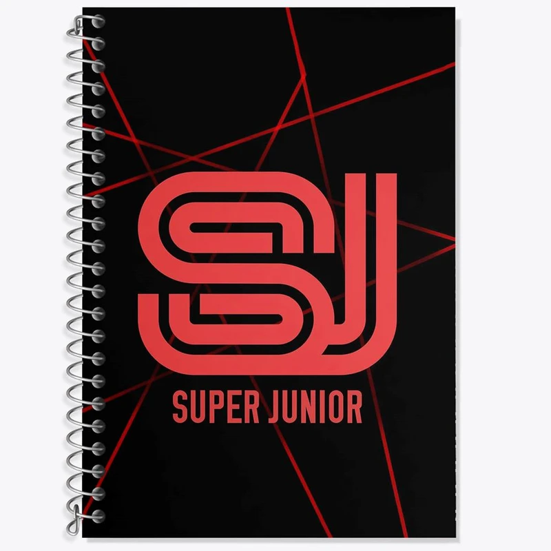 دفتر زبان 50 برگ خندالو مدل سه خط طرح گروه سوپر جونیور Super Junior کد 21494