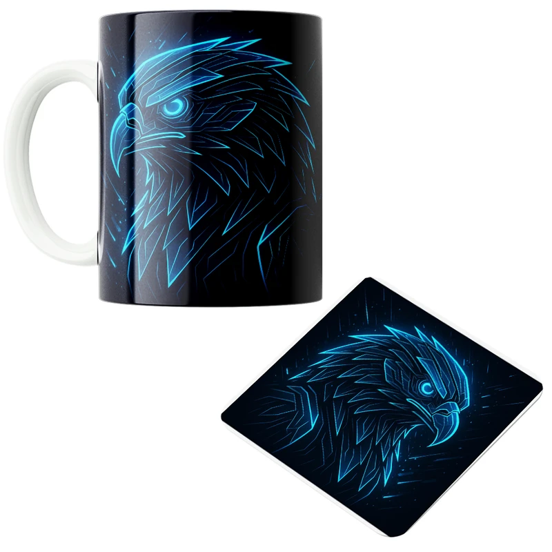 ماگ پاد آفرین مدل عقاب کد z390 به همراه زیر لیوانی