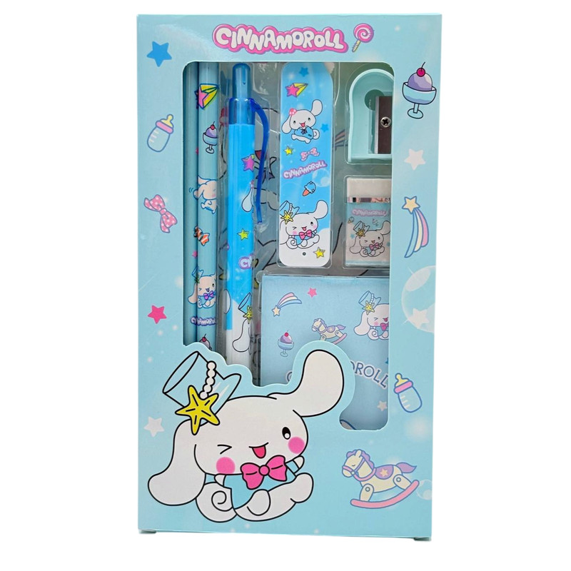 بسته لوازم تحریر مدل کرومی و سینامورول مجموعه 7 عددی