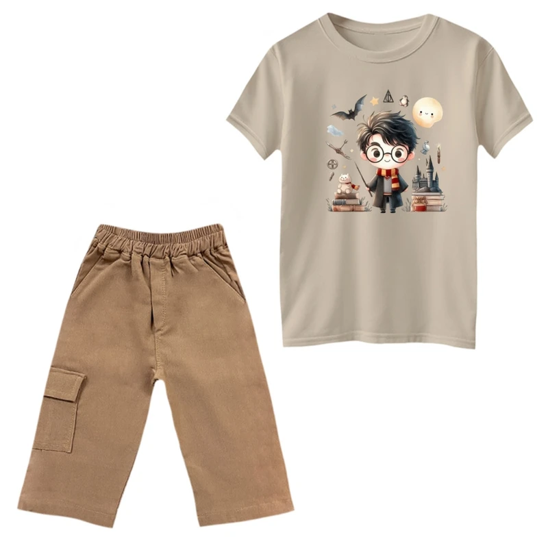 ست تی‌شرت و شلوارک پسرانه مدل هری پاتر کد 5
