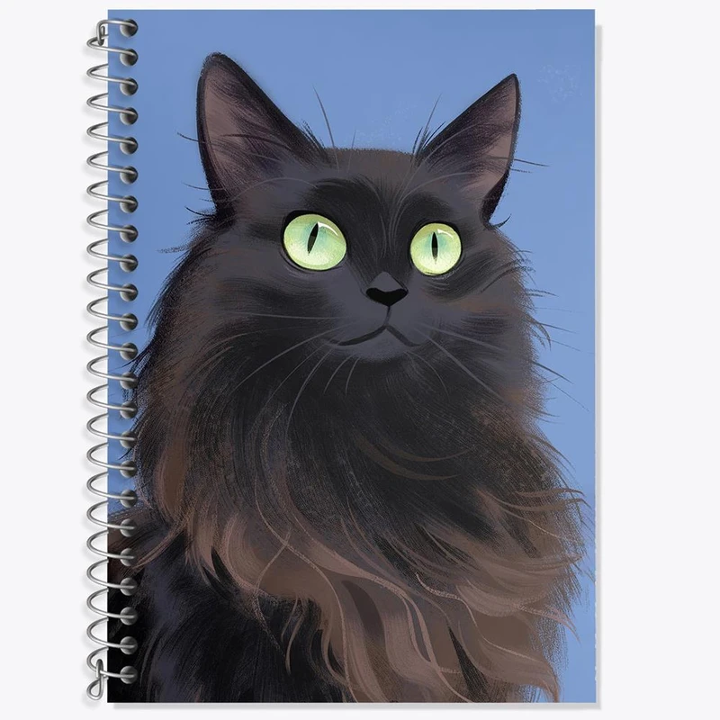 دفتر زبان 50 برگ خندالو مدل دو خط طرح گربه کد 28233