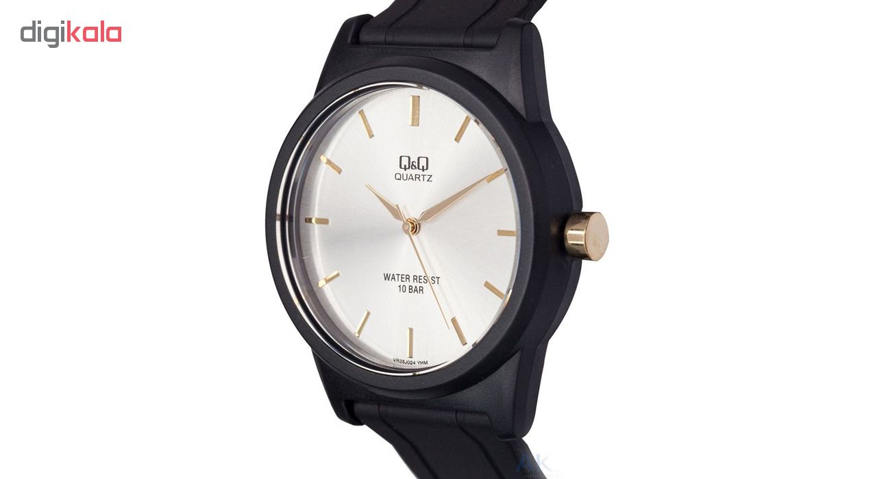 ساعت مچی عقربه ای مردانه کیو اند کیو مدلVR35J024Y به همراه دستمال مخصوص برند کلین واچ