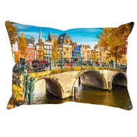 رو بالشی مدل منظره دورو طرح دار کد 90105