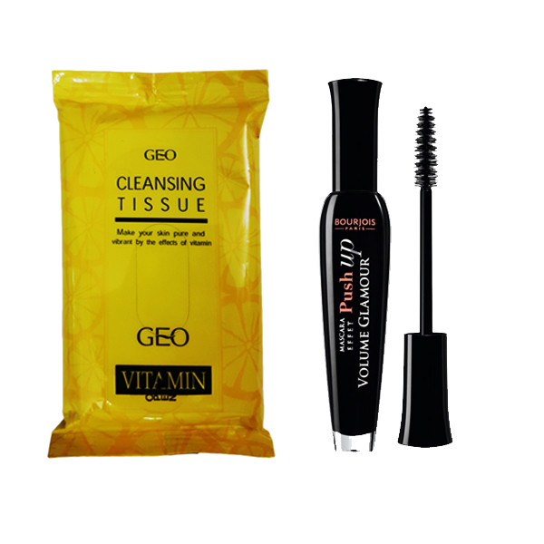 ریمل حجم دهنده بورژوآ مدل Push Up Volume Glamour به همراه دستمال مرطوب جیو بسته 10 عددی ریمل حجم دهنده بورژوآ مدل Push Up Volume Glamour به همراه دستمال مرطوب جیو بسته 10 عددی