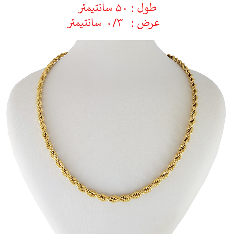 زنجیر زنانه ژوپینگ مدل طنابی ضخیم کد 50cm زنجیر زنانه ژوپینگ مدل طنابی ضخیم کد 50cm