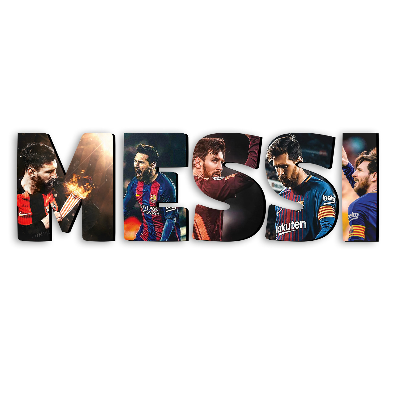استیکر چوبی دکوماس طرح لیونل مسی کد Messi DMS-WS114