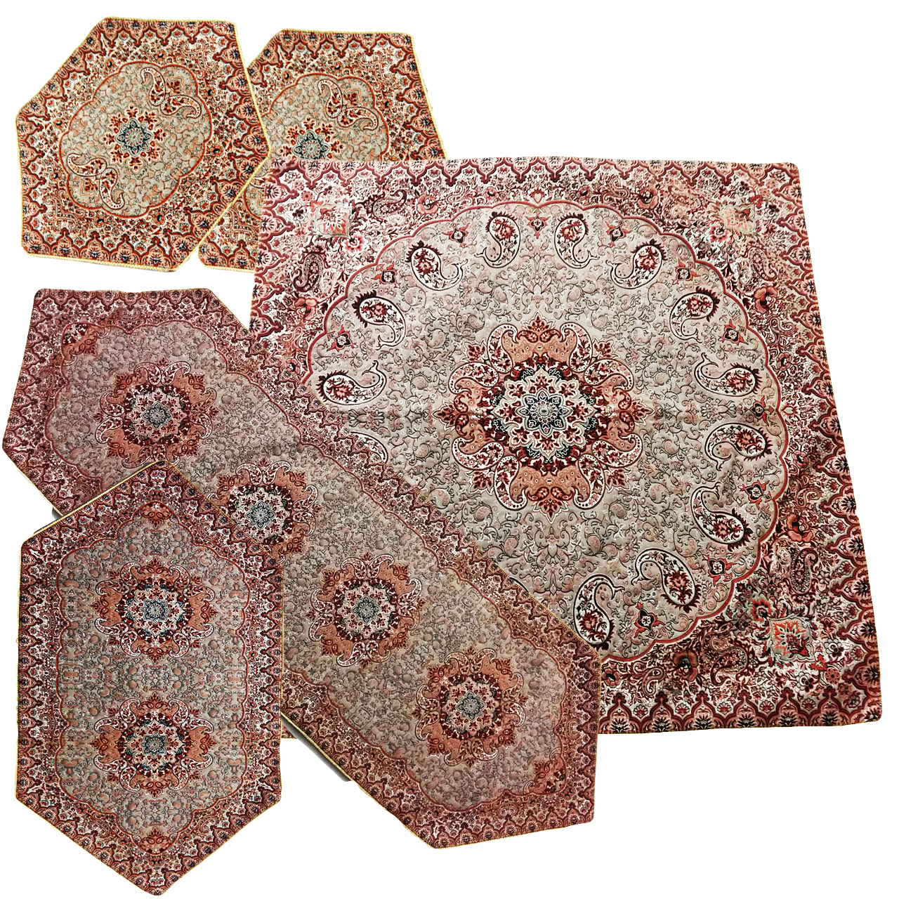 ست رومیزی ترمه مجموعه 5 عددی