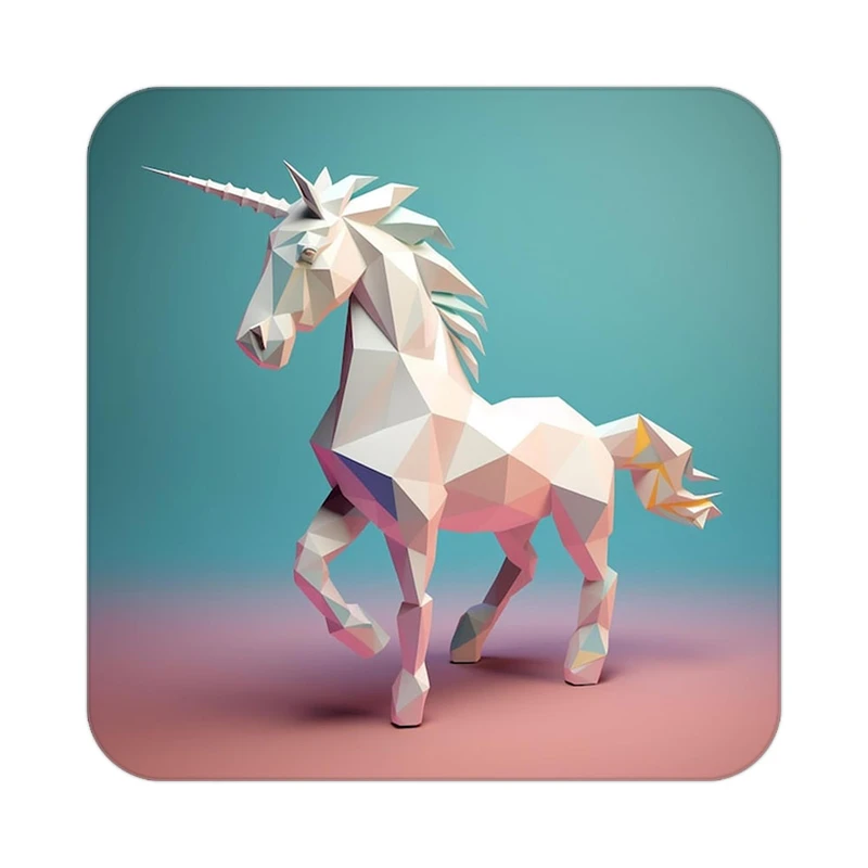 زیر لیوانی کاکتی طرح اسب تک شاخ و یونیکورن مدل mp29062