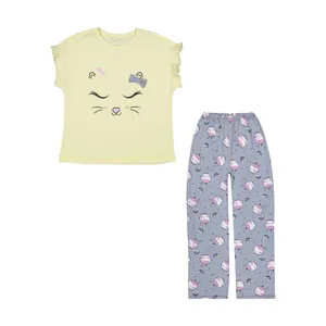 ست تی شرت آستین کوتاه و شلوار دخترانه ناربن مدل 1521409-11