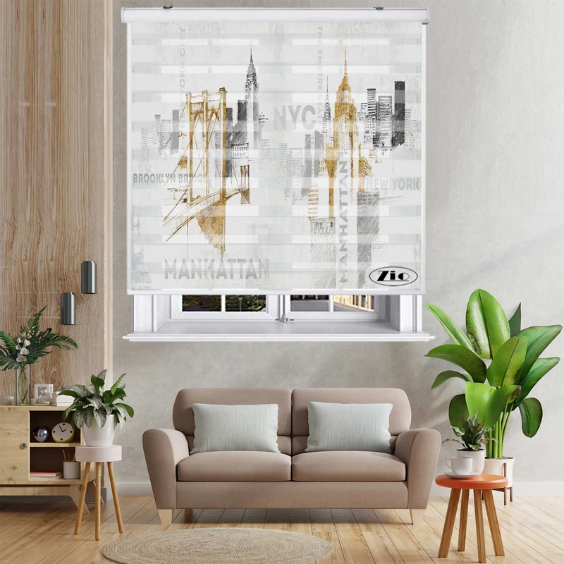 پرده زبرا زیو کد C2043 سایز 150x150 سانتی متر