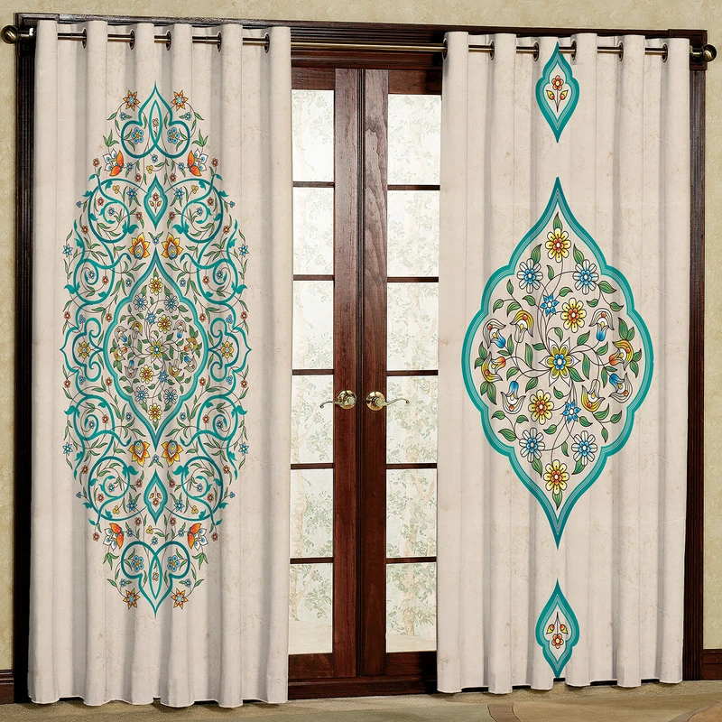    پرده مدل طرح دار قلبی مخمل پانچی کد SL سایز 140x280 سانتی متر