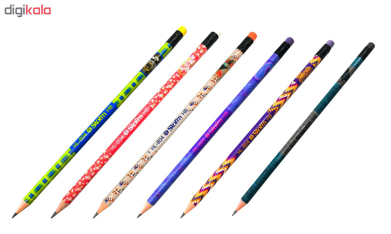 مداد مشکی استورم کد HL-804 بسته 6 عددی