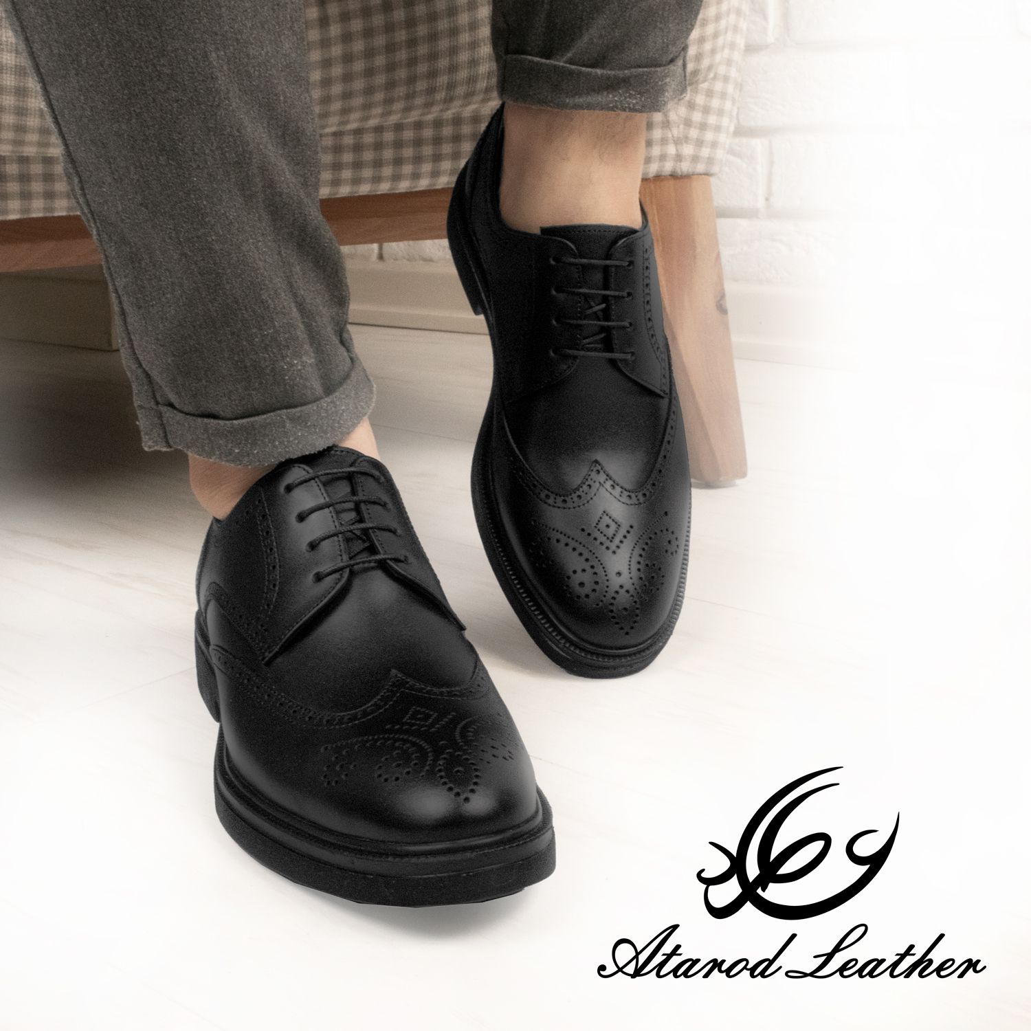 کفش مردانه چرم عطارد مدل SH10 -  - 14