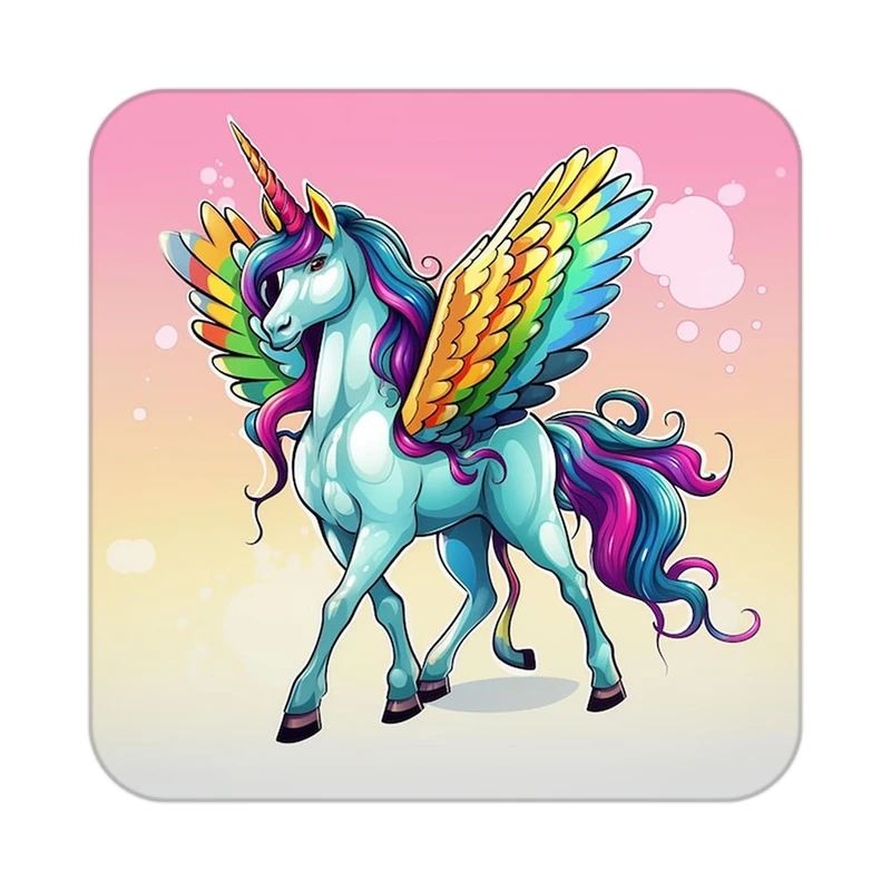 زیر لیوانی کاکتی طرح اسب تک شاخ و یونیکورن مدل mp31178