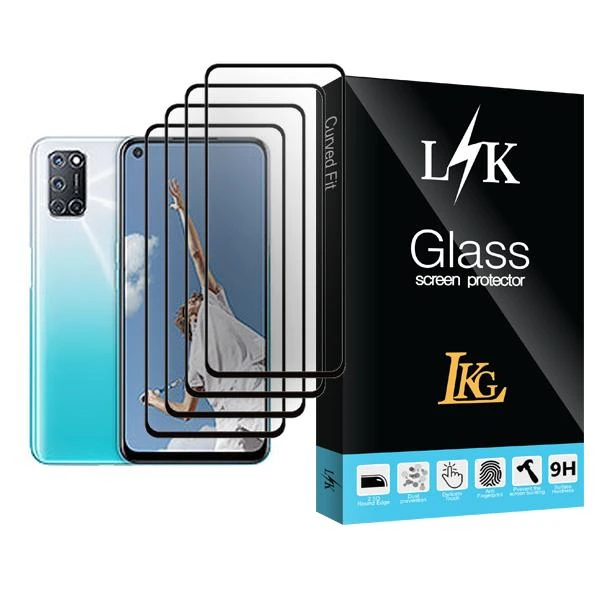 محافظ صفحه نمایش ال کا جی مدل LK Glass MIX004 مناسب برای گوشی موبایل اوپو A52 بسته چهار عددی