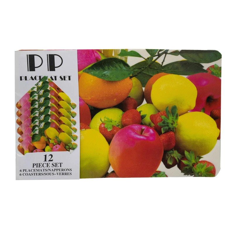 زیربشقابی مدل میوه ها کد 03 مجموعه 12 عددی