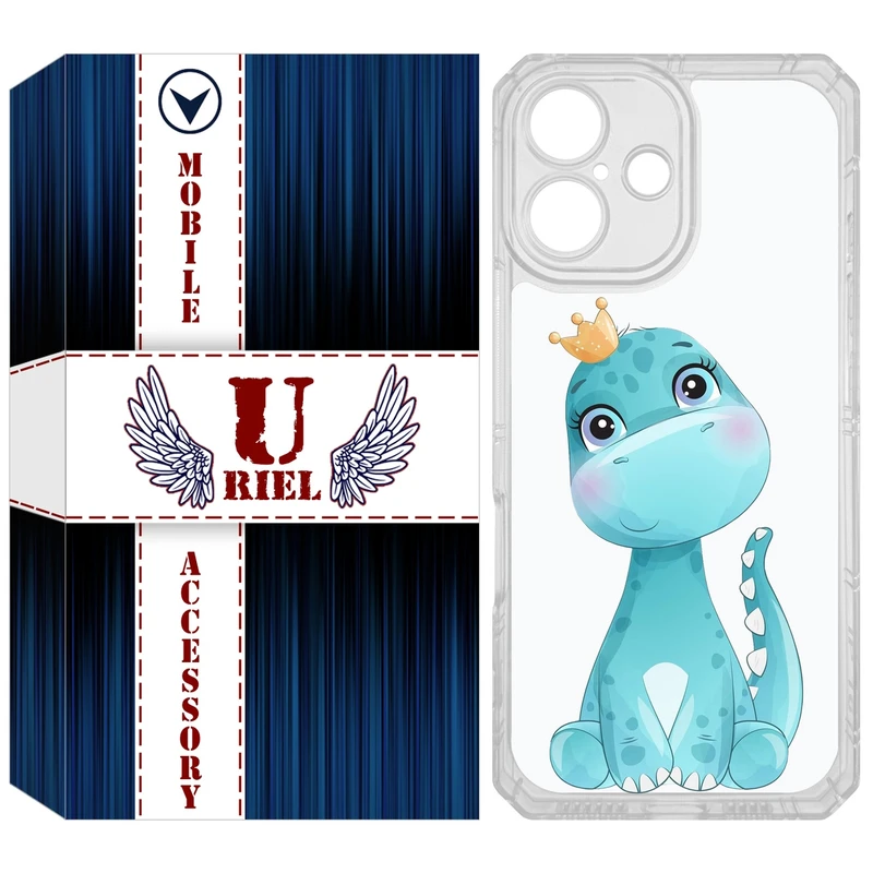 کاور یوریل مدل Clear کد 60 طرح دایناسور مناسب برای گوشی موبایل اپل iPhone 16