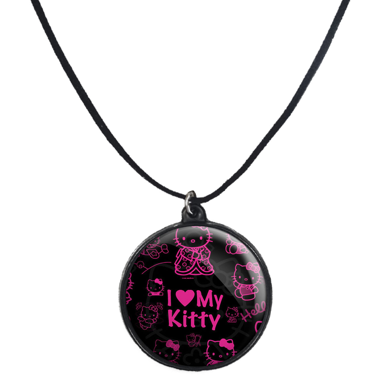 گردنبند پرمانه طرح کیتی کد pmb.22502 مدل دو طرفه